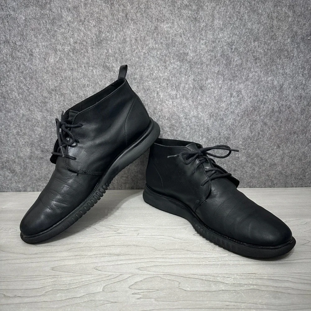 Cole Haan 2.Zerogrand Men's Size‎ 10.5 Chukka Boots Black Leather C26198
